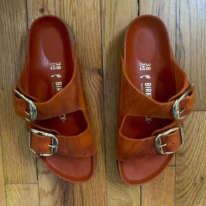 Birkenstock Arizona burnt orange leather + natural cork 38 (7-7.5)